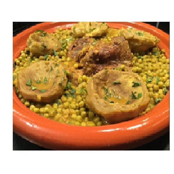 Tajine de veau aux petits pois et aux artichauts