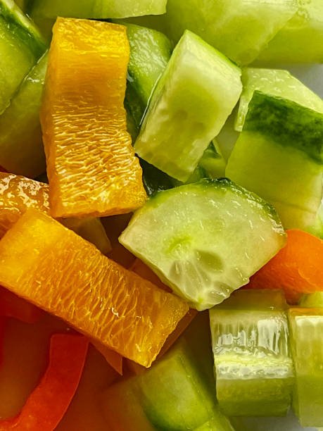 Salade croquante concombre et poivrons