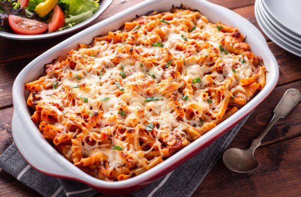 Pâtes gratinées à la viande et aux légumes